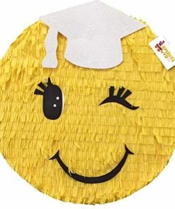 A Pinata 4 U Graduation Emoticon Pinata White Cap 16" 2020 Graduation Virtual Graduation