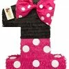 Childrens APINATA4U Large Hot Pink & Black Number One Pinata 23" Tall First Birthday
