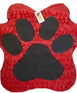 APINATA4U Red & Black Paw Print Pinata 19" Tall