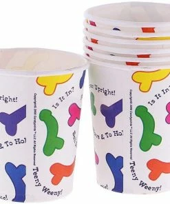 APINATA4U 6 Pk Funny Willy Pattern Paper Disposable Cup For Bachelorette Party Hen Party Girls Night Out Bride To Be