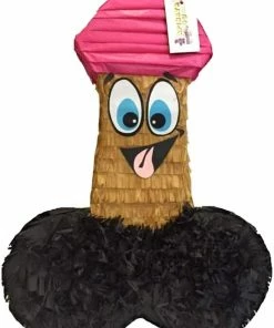 Adult Pinatas APINATA4U LLC - Large Penis Adult Pinata | Tan Colored Animated | Ideal For Bachelorette Party | Made With High Quality Cardboard | For Fun, Party & Game | Size - 2ft Approx | Easy To Use & Fill