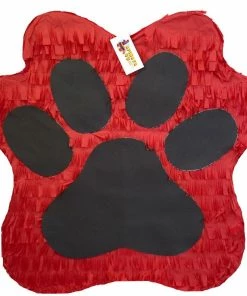 APINATA4U Red & Black Paw Print Pinata 19" Tall