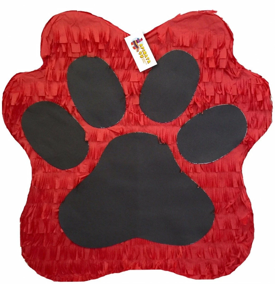 APINATA4U Red & Black Paw Print Pinata 19" Tall 3 APINATA4U Red & Black Paw Print Pinata 19" Tall