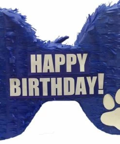 APINATA4U Happy Birthday Bone Pinata 20" Blue Color Childrens