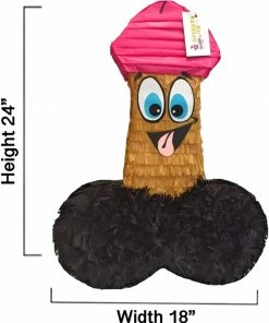 Adult Pinatas APINATA4U LLC - Large Penis Adult Pinata | Tan Colored Animated | Ideal For Bachelorette Party | Made With High Quality Cardboard | For Fun, Party & Game | Size - 2ft Approx | Easy To Use & Fill