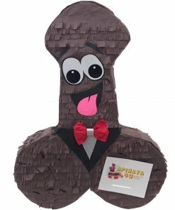 APINATA4U LLC - Large Penis Adult Pinata | Brown Color With Tuxedo | Ideal For Bachelorette Party | Made With High Quality Cardboard | For Fun, Party & Game | Size - 2ft Approx | Easy To Use & Fill Adult Pinatas