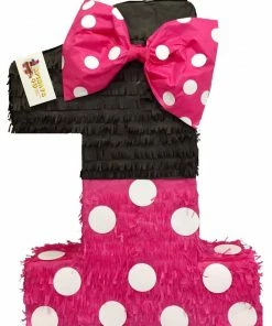 APINATA4U Large Hot Pink & Black Number One Pinata 23" Tall Childrens