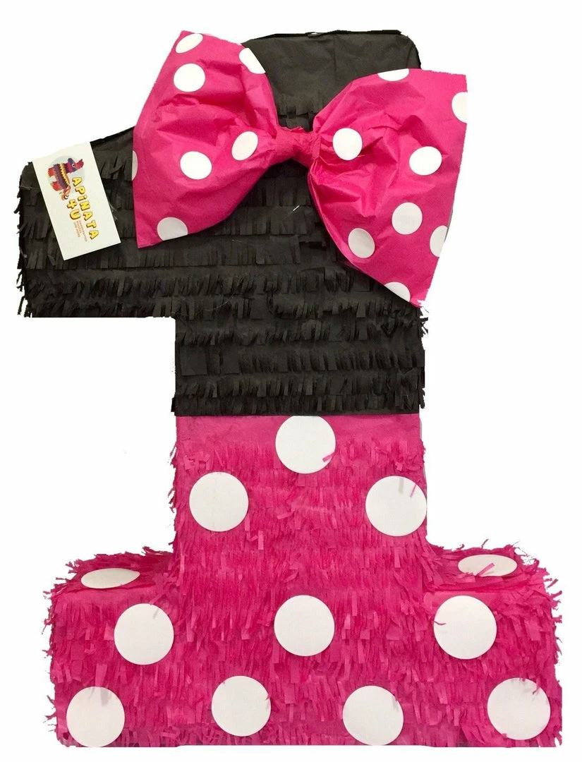 APINATA4U Large Hot Pink & Black Number One Pinata 23" Tall Childrens 3 APINATA4U Large Hot Pink & Black Number One Pinata 23" Tall Childrens