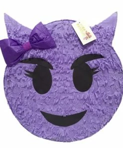APINATA4U Childrens Purple Sneaky Emoticon Pinata 16"
