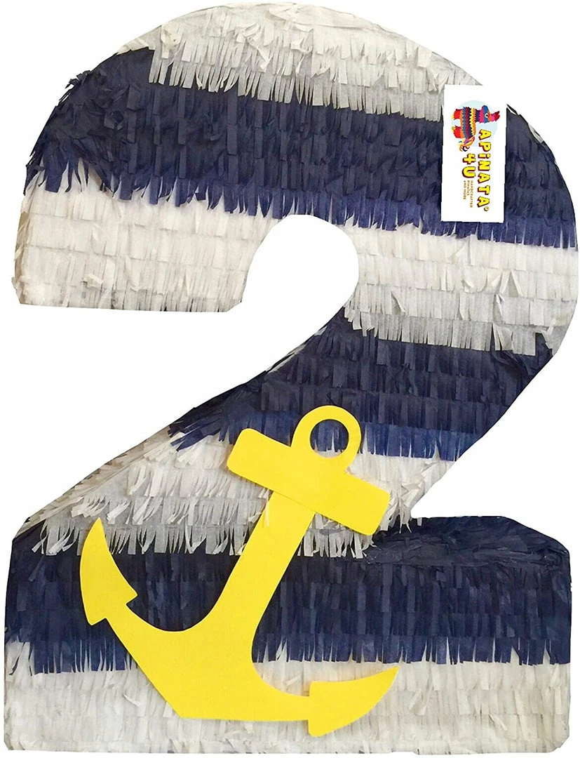 APINATA4U Nautical Theme Number Two Pinata With Yellow Anchor Childrens 3 APINATA4U Nautical Theme Number Two Pinata With Yellow Anchor Childrens