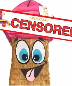 Adult Pinatas APINATA4U LLC - Large Penis Adult Pinata | Tan Colored Animated | Ideal For Bachelorette Party | Made With High Quality Cardboard | For Fun, Party & Game | Size - 2ft Approx | Easy To Use & Fill