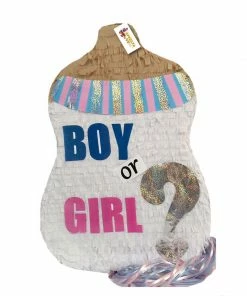 APINATA4U Gender Reveal Baby Shower Boy Or Girl Baby Bottle Gender Reveal Pinata Pull Strings Style