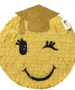 APINATA4U Graduation Emoticon Pinata Gold Cap 16" Childrens