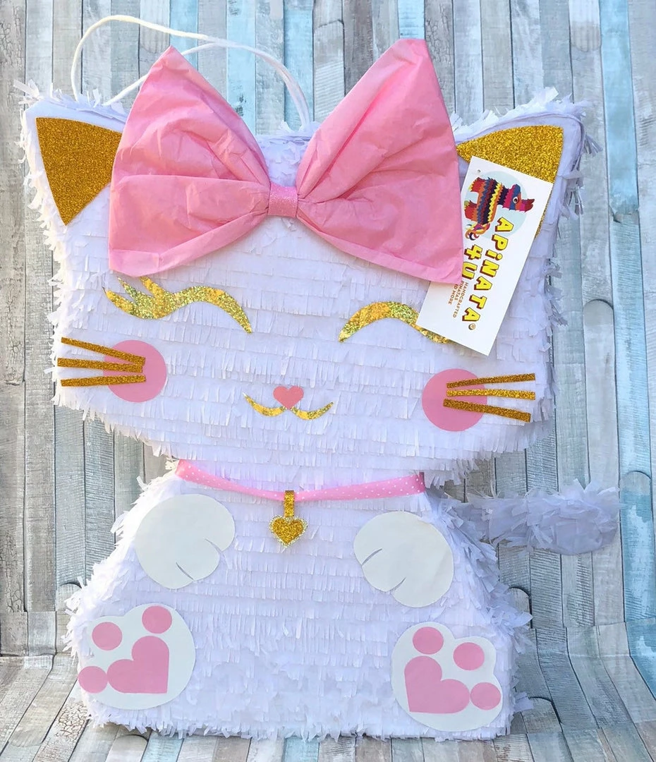 APINATA4U Childrens Kitty Cat Pinata For Cat Theme Birthday Party White Color Kitty Pinata 3 APINATA4U Childrens Kitty Cat Pinata For Cat Theme Birthday Party White Color Kitty Pinata