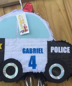 APINATA4U Sale! Personalized Police Car Theme Pinata Childrens