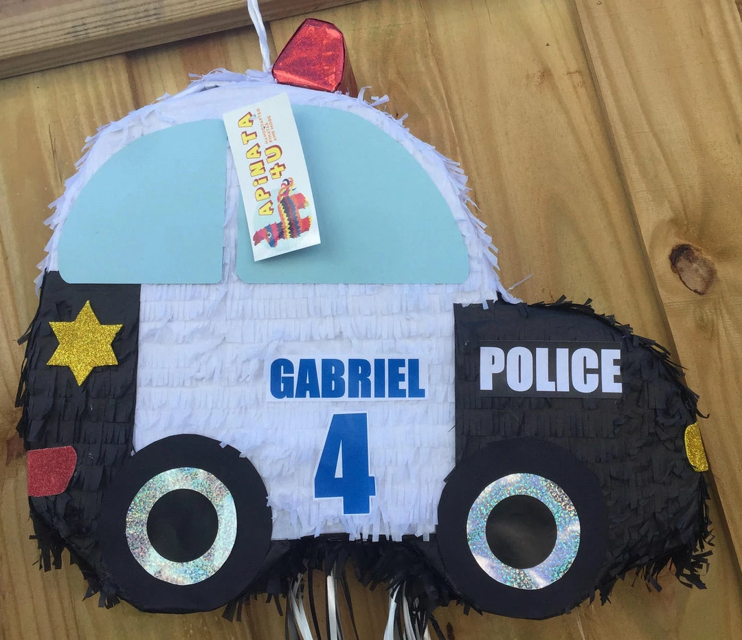 APINATA4U Sale! Personalized Police Car Theme Pinata Childrens 3 APINATA4U Sale! Personalized Police Car Theme Pinata Childrens