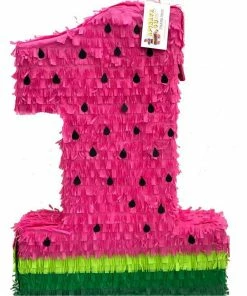 APINATA4U Large Number One Pinata Watermelon Theme Pink Color Or Red Color