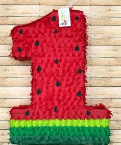 APINATA4U Large Number One Pinata Watermelon Theme Pink Color Or Red Color