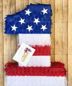 APINATA4U Childrens Large Patriotic Number One Pinata 24" Tall Happy 4th Of July