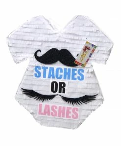 APINATA4U Gender Reveal Baby Shower Sale! Baby Onesie Pinata Staches Or Lashes Gender Reveal Party