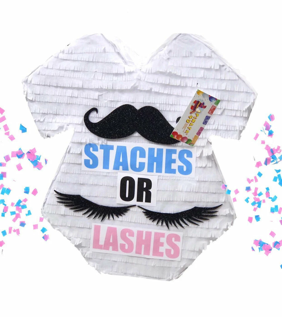 APINATA4U Gender Reveal Baby Shower Sale! Baby Onesie Pinata Staches Or Lashes Gender Reveal Party 3 APINATA4U Gender Reveal Baby Shower Sale! Baby Onesie Pinata Staches Or Lashes Gender Reveal Party