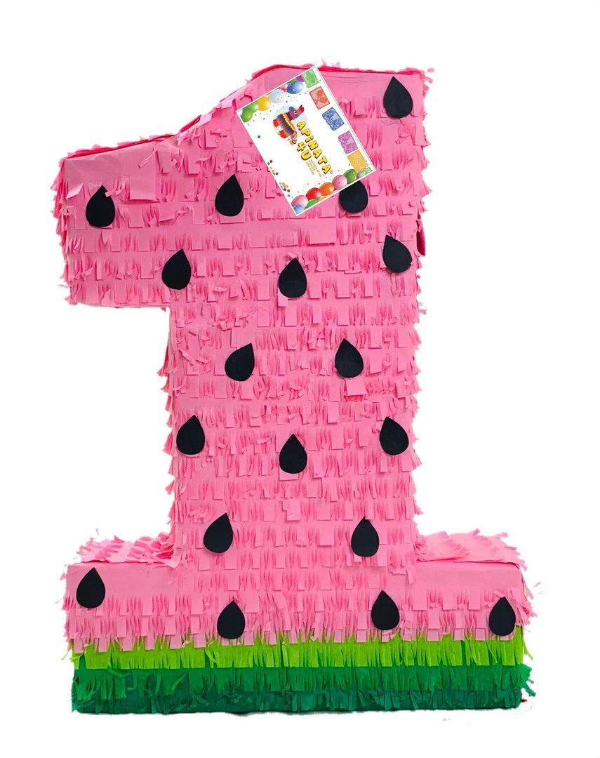 APINATA4U Large Number One Pinata Watermelon Theme Pink Color Or Red Color 3 APINATA4U Large Number One Pinata Watermelon Theme Pink Color Or Red Color