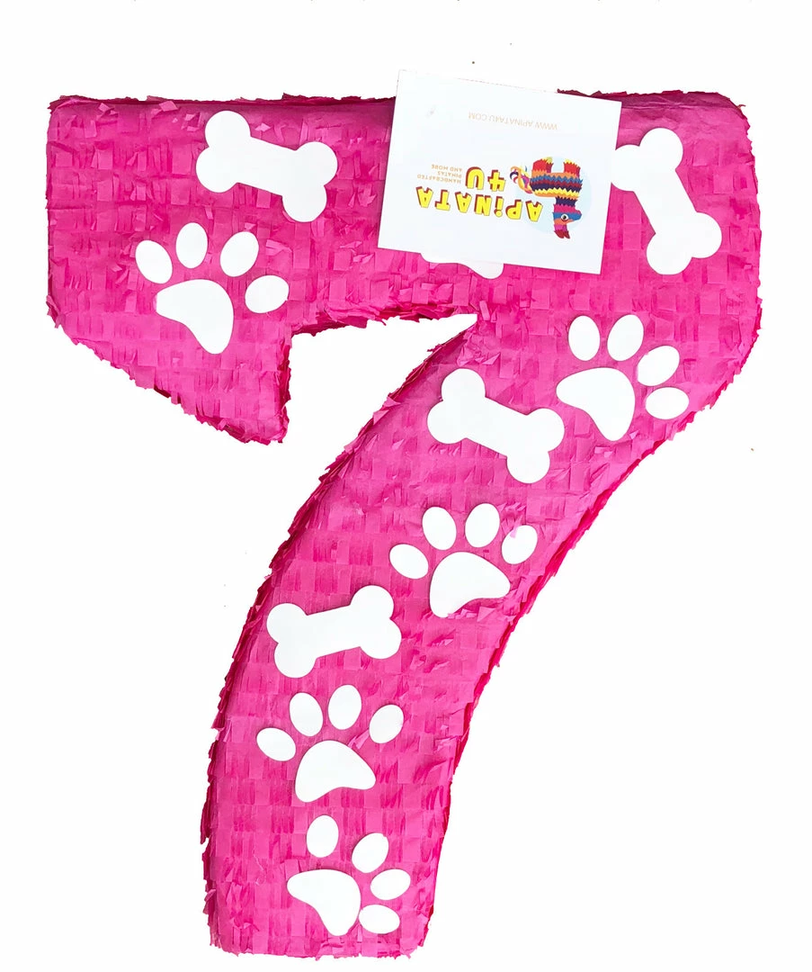 APINATA4U Ready To Ship Large Number Seven Piñata Puppy Theme Birthday Photo Prop Seventh Birthday Party Decoration Paw Print 3 APINATA4U Ready To Ship Large Number Seven Piñata Puppy Theme Birthday Photo Prop Seventh Birthday Party Decoration Paw Print