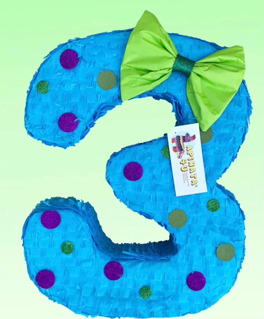 APINATA4U Childrens Large Number Three Piñata Third Birthday Party Supplies Green Blue Purple Third Birthday Photo Prop 3 APINATA4U Childrens Large Number Three Piñata Third Birthday Party Supplies Green Blue Purple Third Birthday Photo Prop
