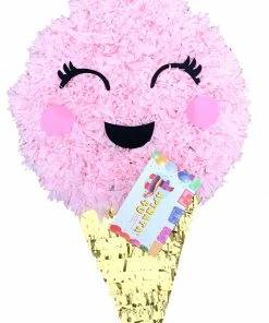 APINATA4U Childrens Cotton Candy Pinata Pink & Gold Color Candy Themed Birthday Party Candy Party Decoration Photo Prop