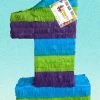 APINATA4U Large Number One Piñata Purple Blue Green Color First Birthday Party Supplies First Birthday Photo Prop